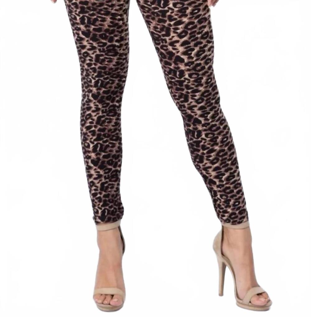 NEW YELETE print skin leggings in leopard